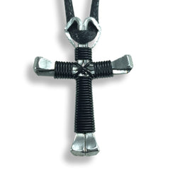 Single Color Horseshoe Nail Cross Necklace