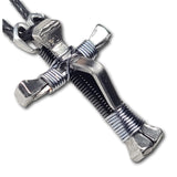 5 Nail Black and Grey Horseshoe Nail Cross