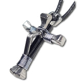 5 Nail Black and Grey Horseshoe Nail Cross