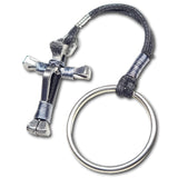 5 Nail Black and Grey Horseshoe Nail Cross