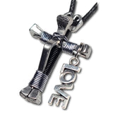 5 Nail Black and Grey Horseshoe Nail Cross