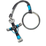 Swag Black & Peacock Blue Horseshoe Nail Cross
