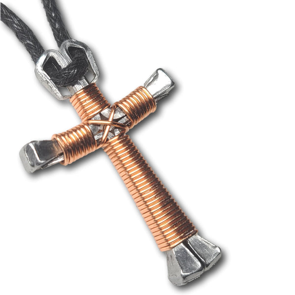 Brown Horseshoe Nail Cross Necklace – Horseshoe Crosses