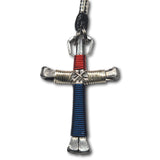 Patriotic Silver Horseshoe Nail Cross