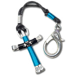 Peacock Blue & Black Horseshoe Nail Cross