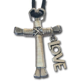 Silver Horseshoe Nail Cross Key Chain