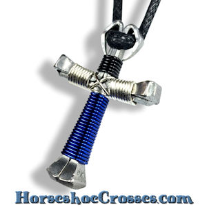 Horseshoe Nail Cross Pendant | Equestrian Jewelry | CharmWorks Sterling Silver / Small - Charmworks