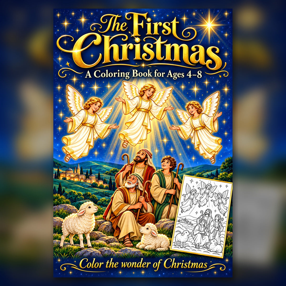 The First Christmas Coloring Book - Nativity Story for Kids Ages 4-8 (Instant Download)