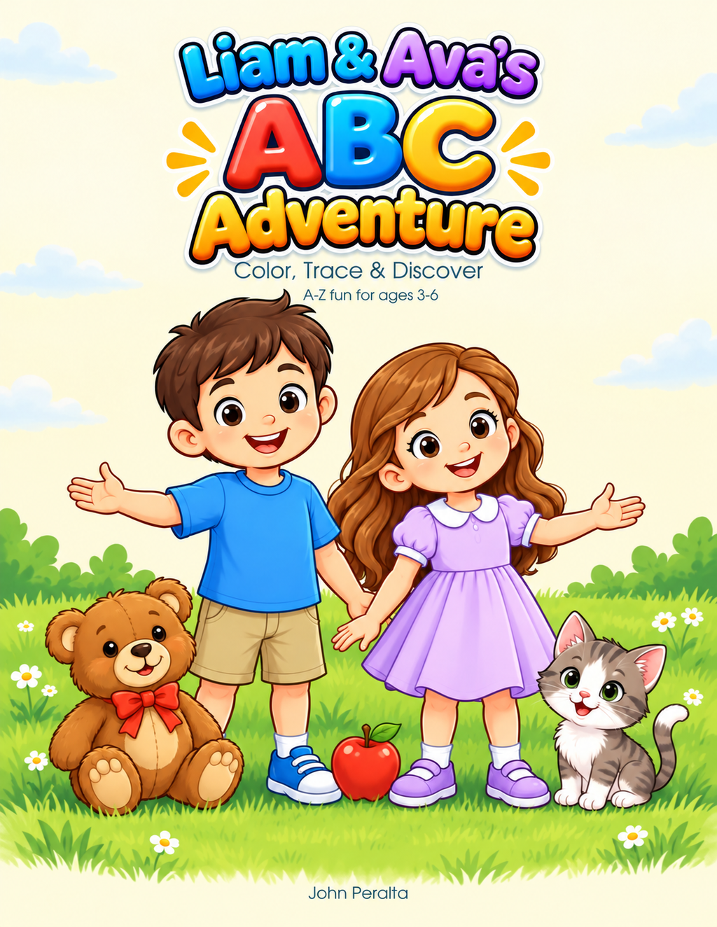 Liam and Ava's ABC Adventure Coloring Book - Printable Alphabet Tracing Pages for Ages 3-6 (Instant Download)