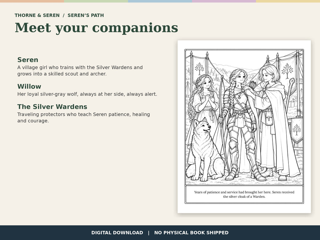 Thorne & Seren: The Silver Wardens (Book 3) — Printable Fantasy Coloring Book