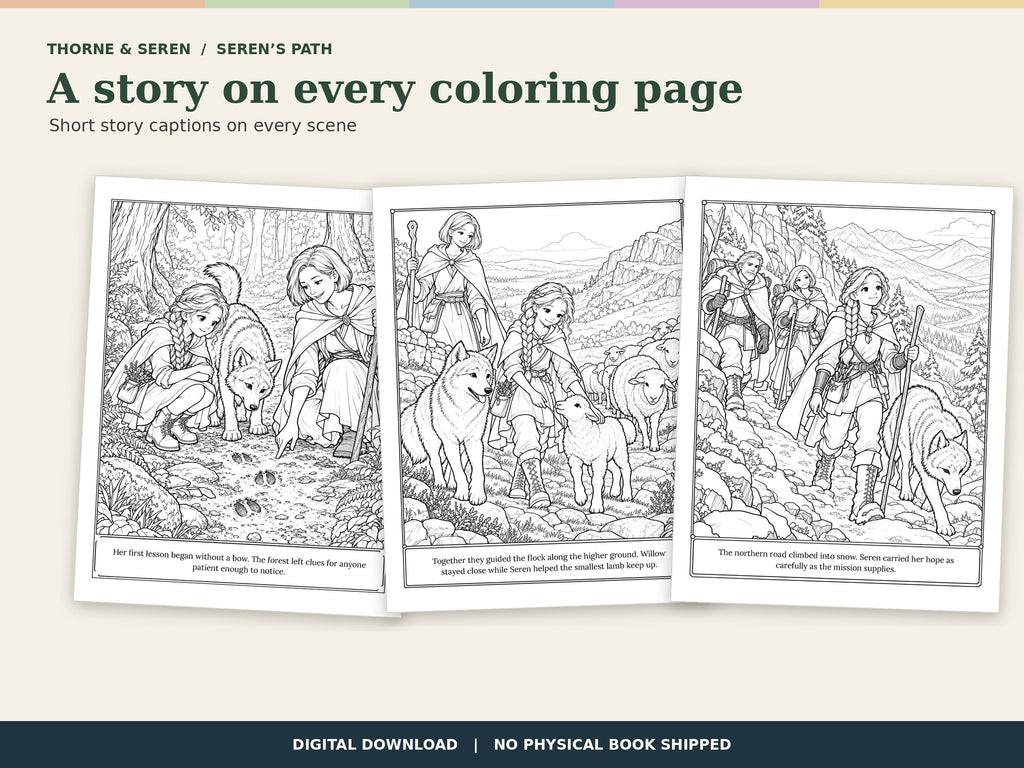 Thorne & Seren: The Silver Wardens (Book 3) — Printable Fantasy Coloring Book