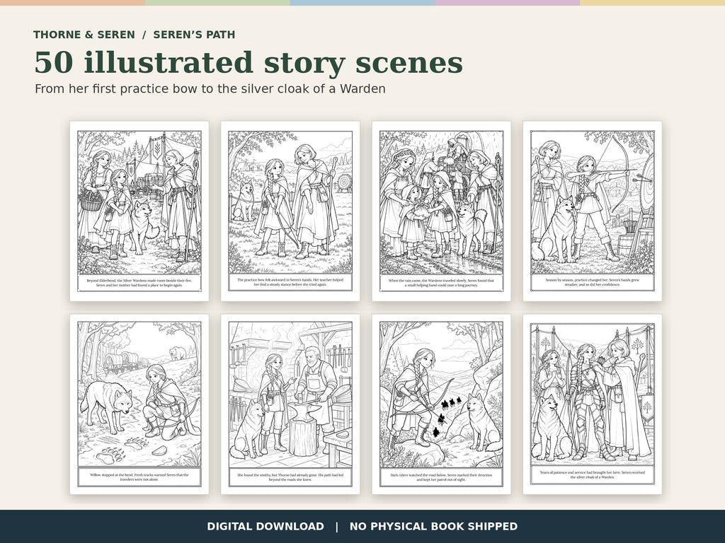 Thorne & Seren: The Silver Wardens (Book 3) — Printable Fantasy Coloring Book