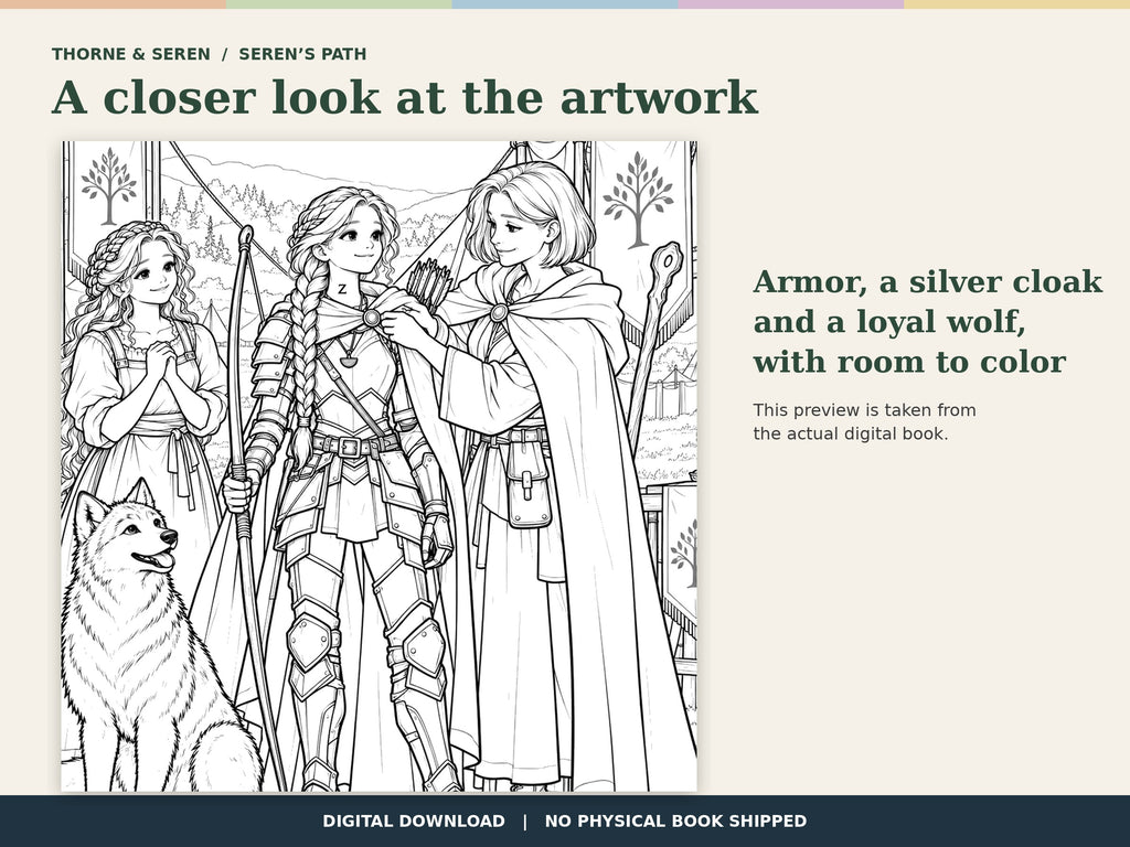 Thorne & Seren: The Silver Wardens (Book 3) — Printable Fantasy Coloring Book