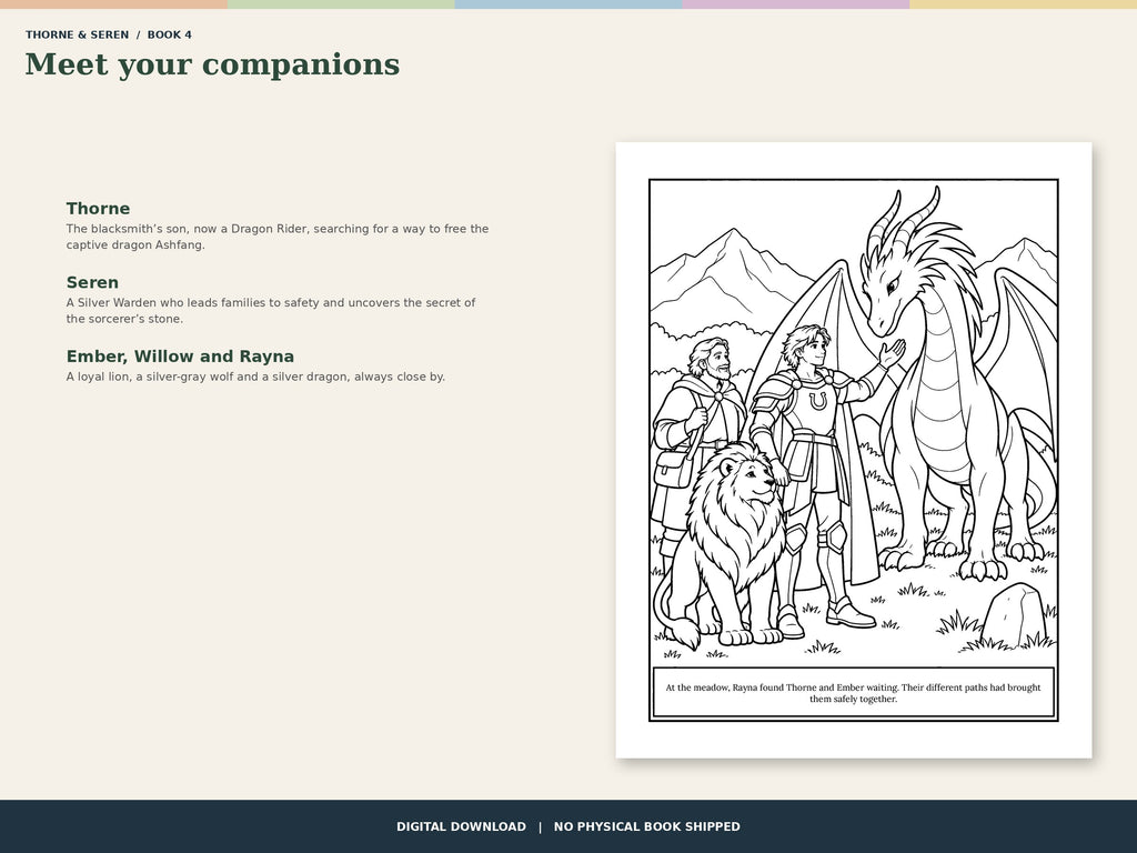 Thorne & Seren: The Gathering Storm (Book 4) — Printable Fantasy Coloring Book