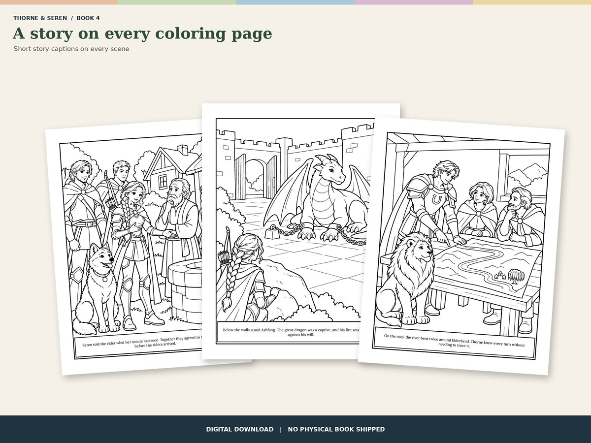 Thorne & Seren: The Gathering Storm (Book 4) — Printable Fantasy Coloring Book
