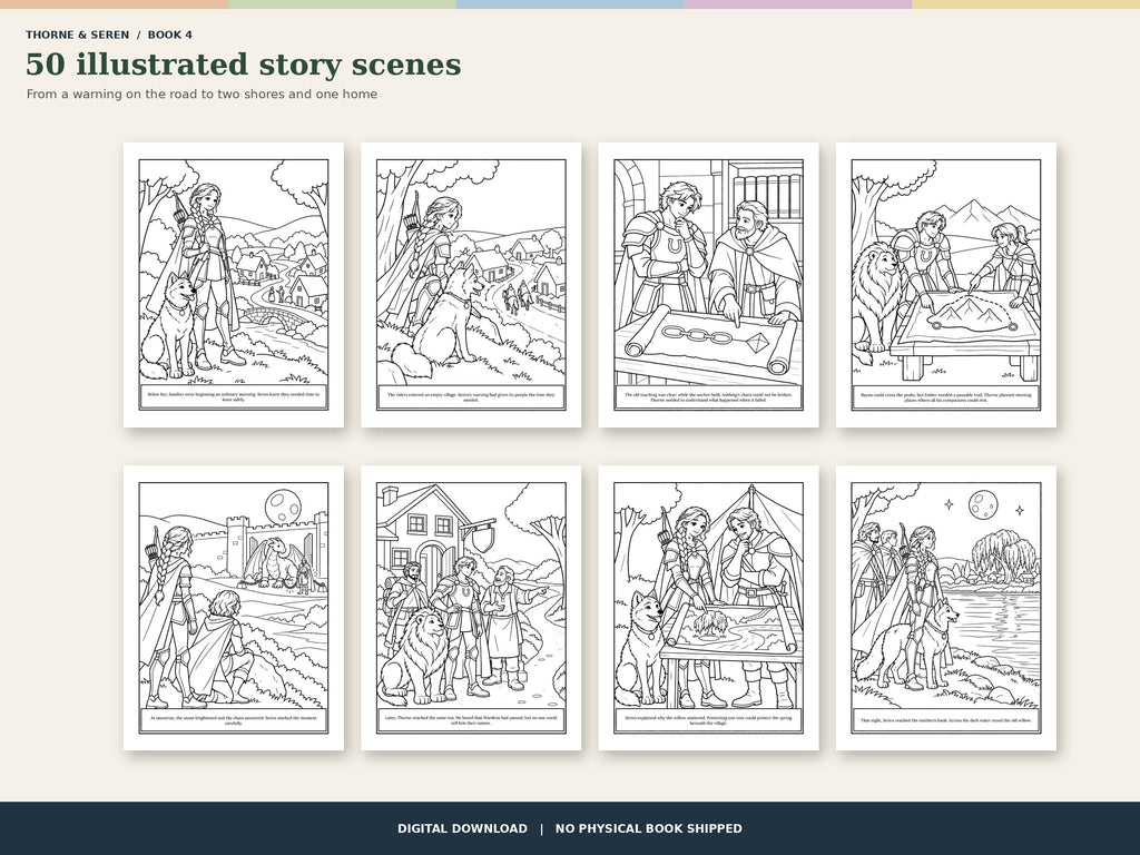 Thorne & Seren: The Gathering Storm (Book 4) — Printable Fantasy Coloring Book