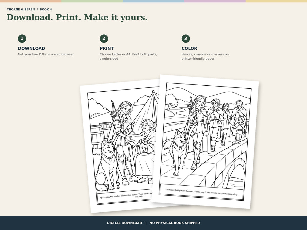 Thorne & Seren: The Gathering Storm (Book 4) — Printable Fantasy Coloring Book