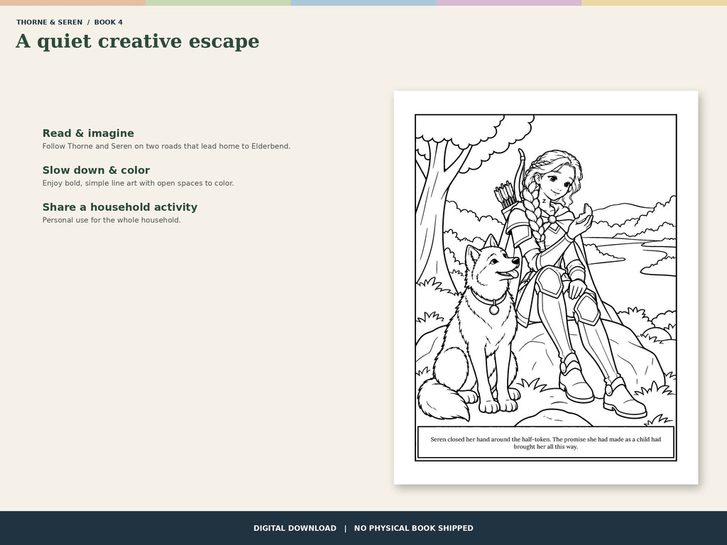 Thorne & Seren: The Gathering Storm (Book 4) — Printable Fantasy Coloring Book