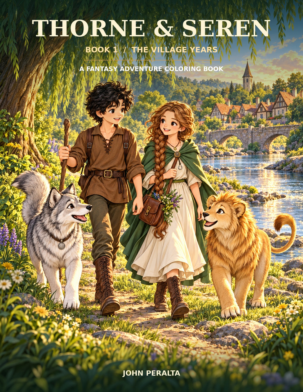 Thorne and Seren: The Village Years — Printable Fantasy Coloring Book