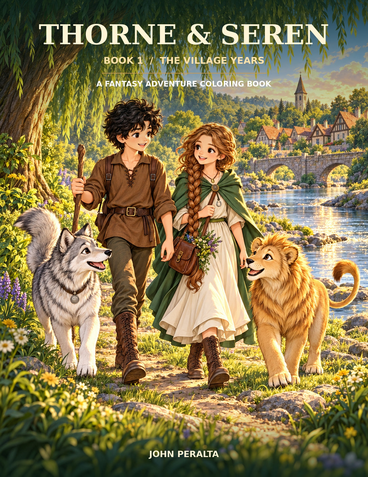 Thorne and Seren: The Village Years — Printable Fantasy Coloring Book