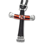 Black & Red Horseshoe Nail Cross