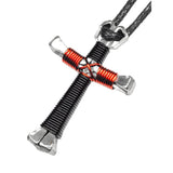 Black & Red Horseshoe Nail Cross
