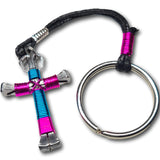 Sport Peacock Blue and Hot Pink Horseshoe Nail Cross