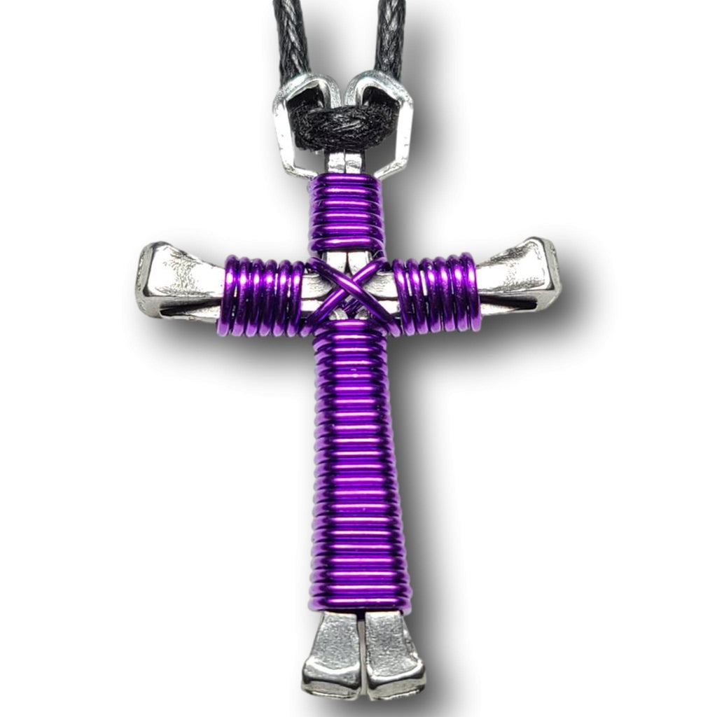 Amethyst Horseshoe Nail Cross