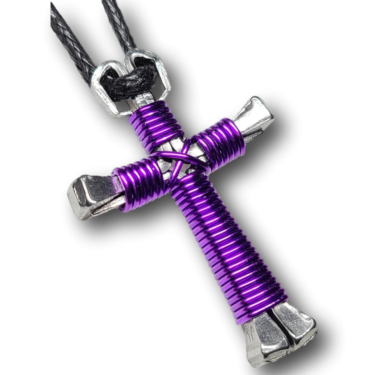Amethyst Horseshoe Nail Cross