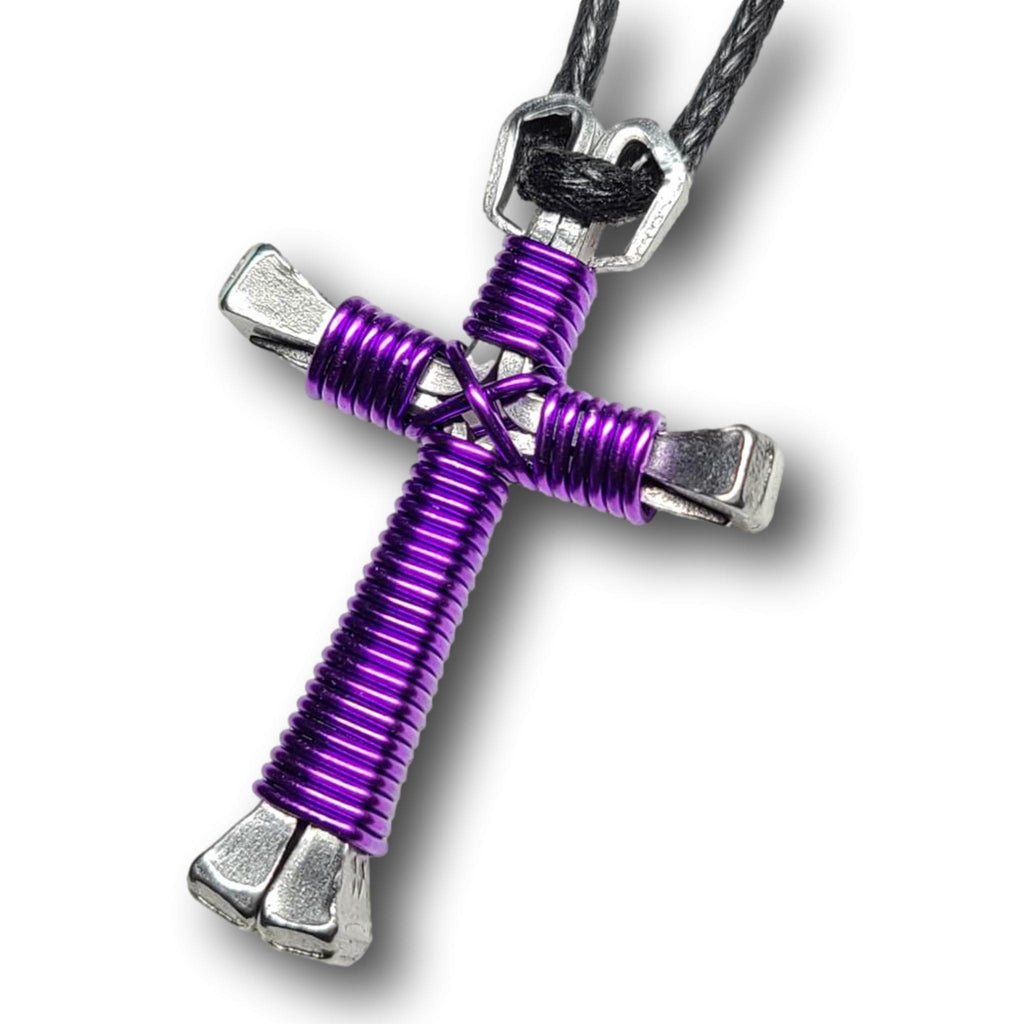 Amethyst Horseshoe Nail Cross