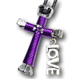 Amethyst Horseshoe Nail Cross Key Chain