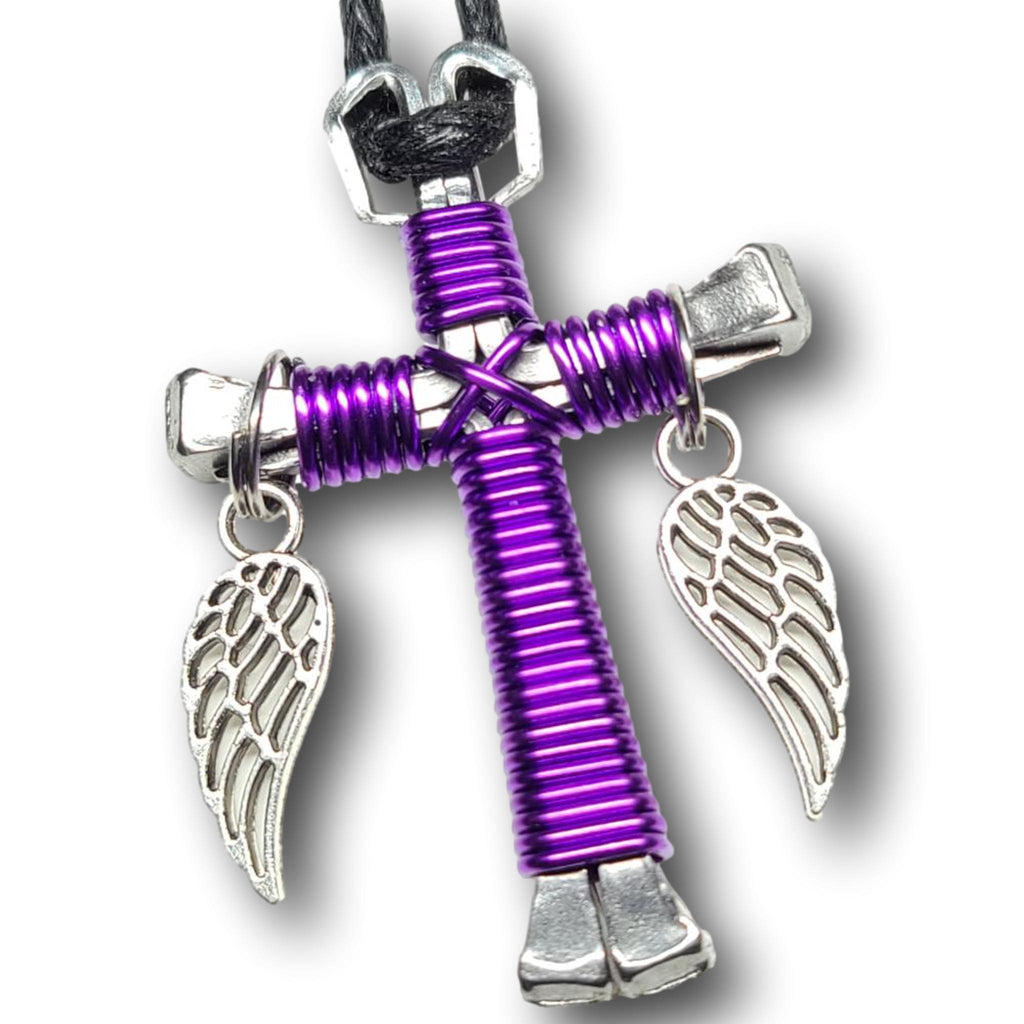 Amethyst Horseshoe Nail Cross