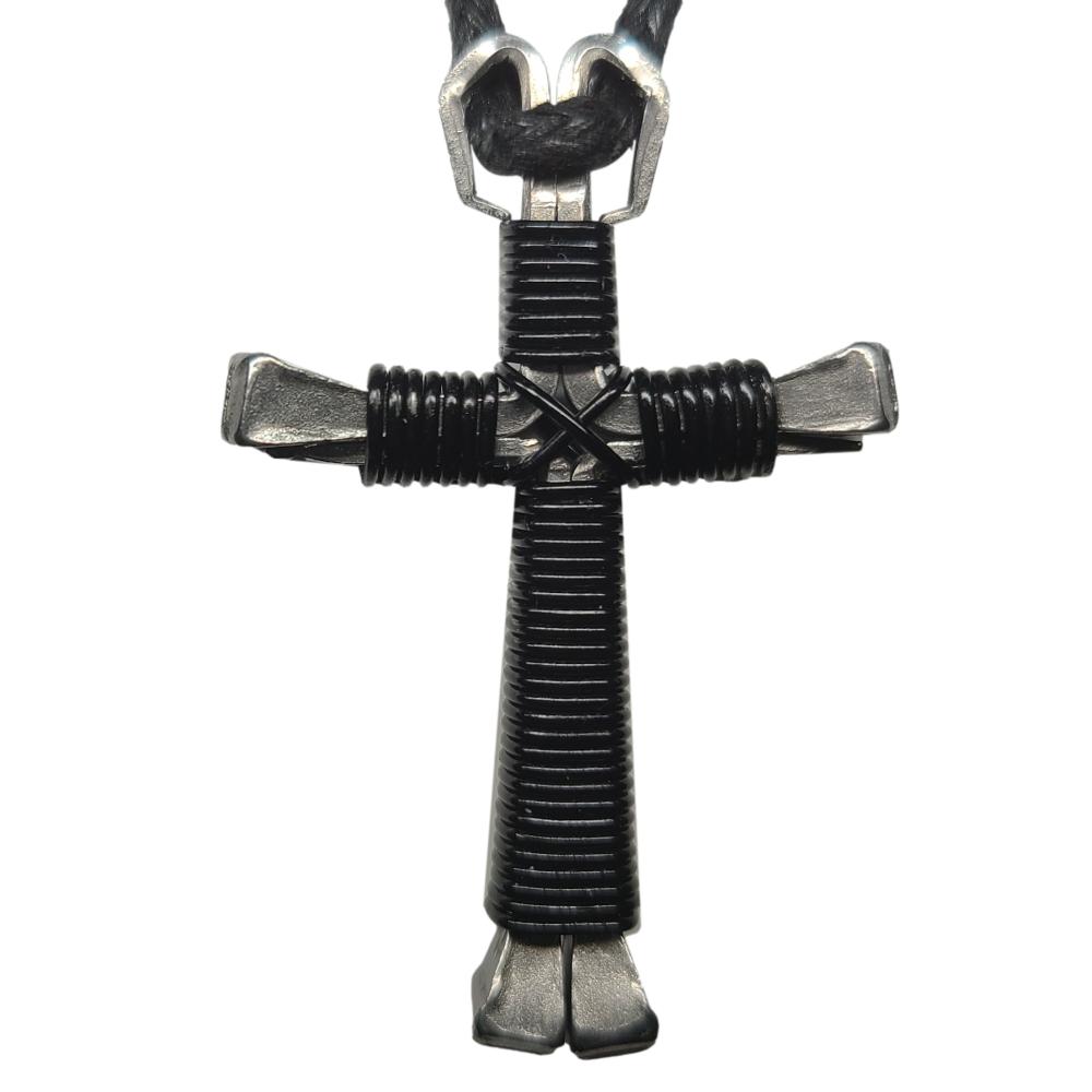 Black Horseshoe Nail Cross