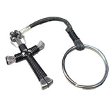 Black Horseshoe Nail Cross Key Chain