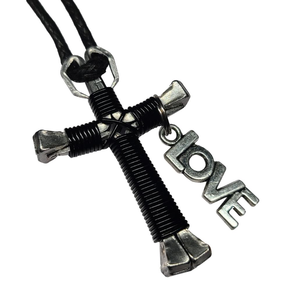 Black Horseshoe Nail Cross