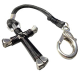 Black Horseshoe Nail Cross Zipper Pull