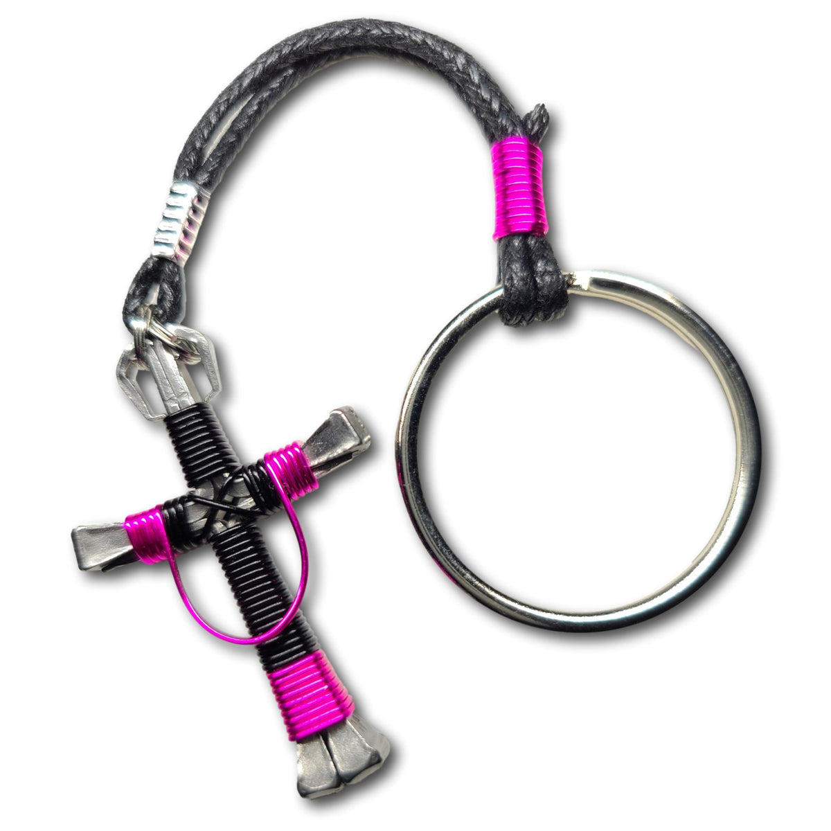 Swag Black & Hot Pink Horseshoe Nail Cross