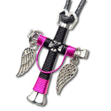 Swag Black & Hot Pink Horseshoe Nail Cross