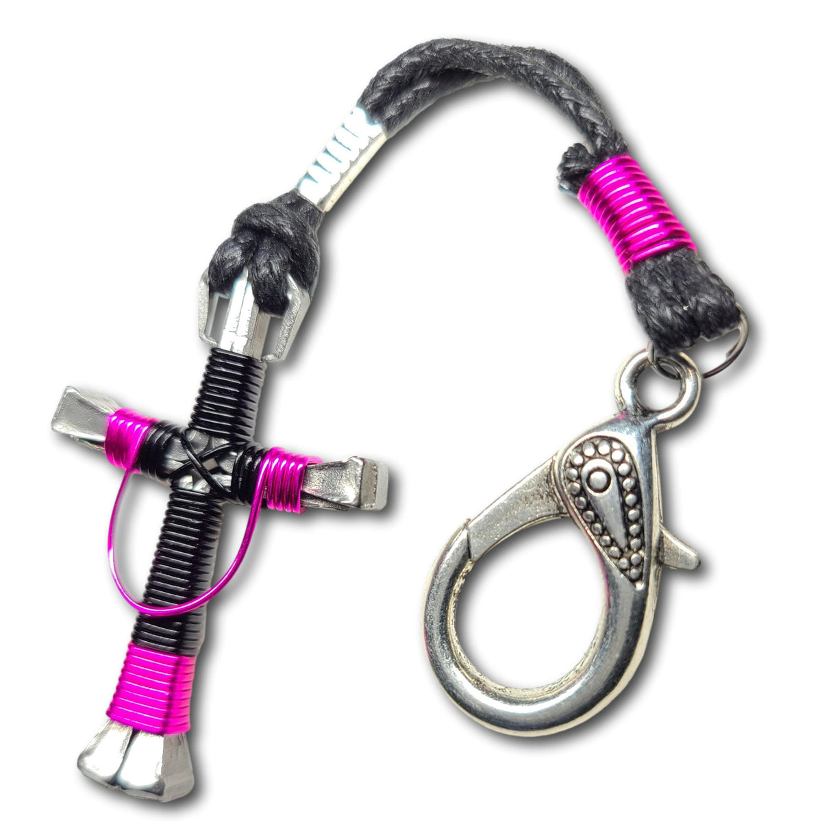 Swag Black & Hot Pink Horseshoe Nail Cross
