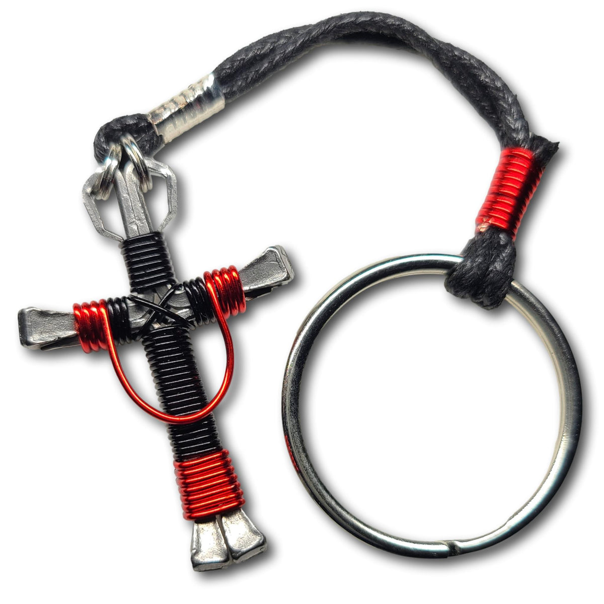 Swag Black & Red Horseshoe Nail Cross