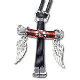 Black & Red Horseshoe Nail Cross