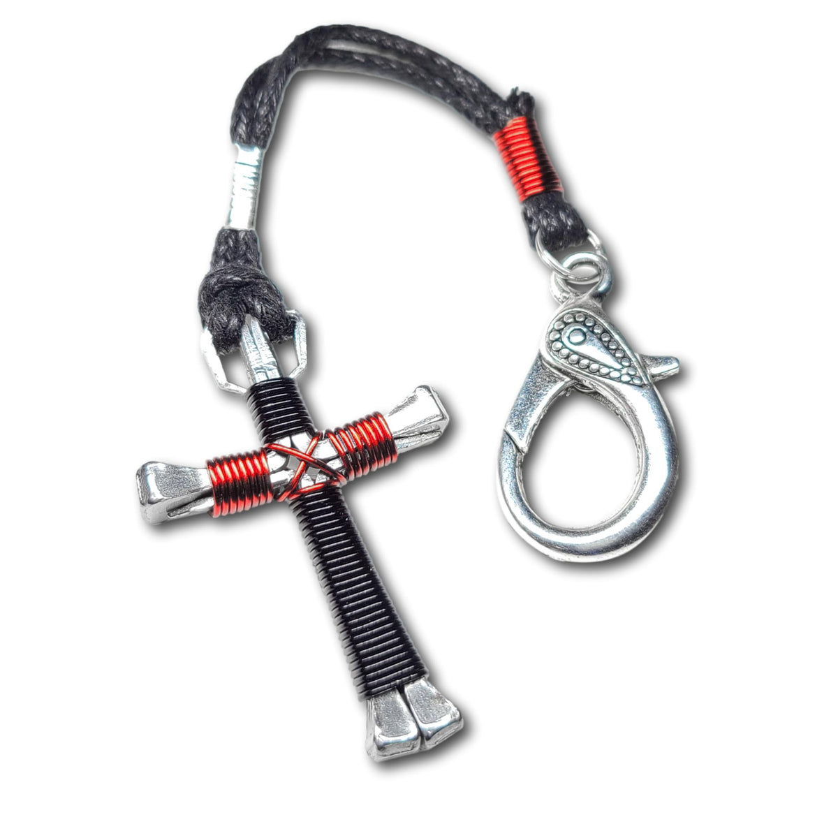 Black & Red Horseshoe Nail Cross