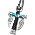 Black & Seafoam Green Horseshoe Nail Cross