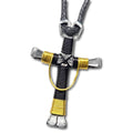 Swag Black & Yellow Horseshoe Nail Cross
