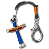 Blue & Orange Horseshoe Nail Cross