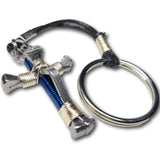 5 Nail Dark Blue and Silver Horseshoe Nail Cross