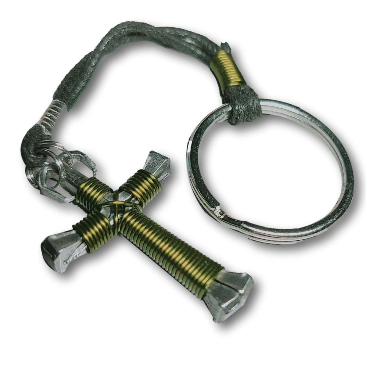 Camo Green Horseshoe Nail Cross