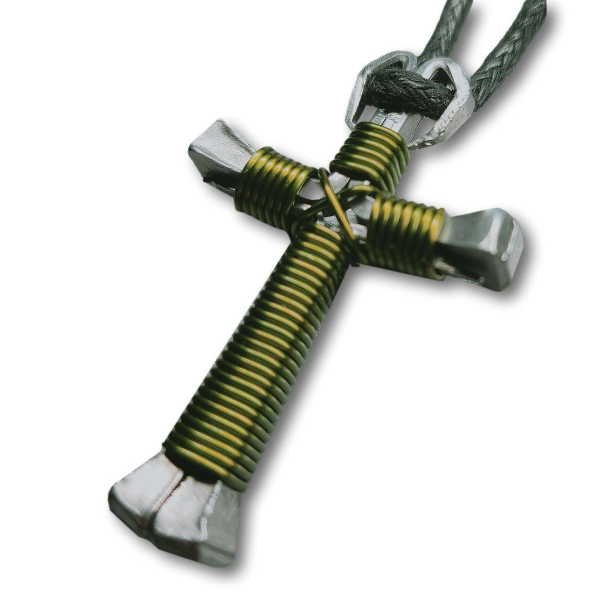 Camo Green Horseshoe Nail Cross