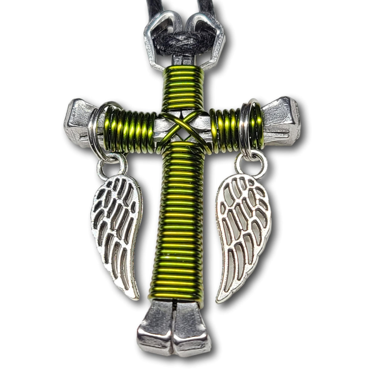 Camo Green Horseshoe Nail Cross