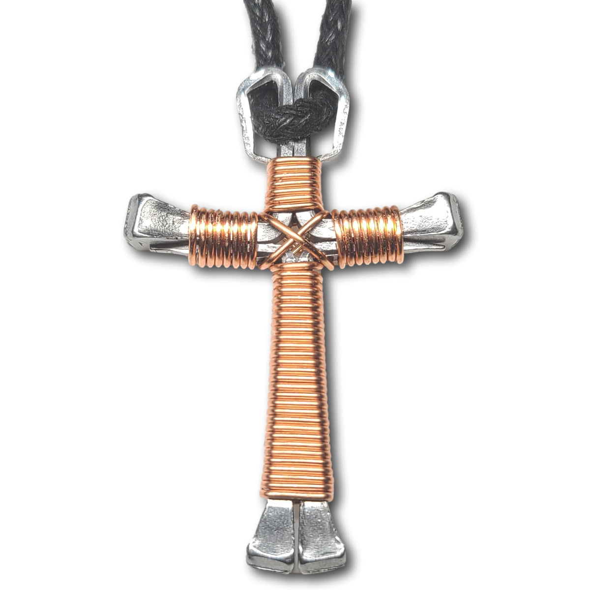 Copper Horseshoe Nail Cross
